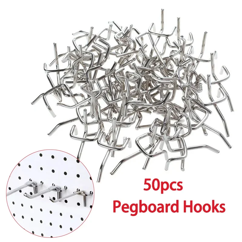 Workshop Tools Store - Ganchos para tablero perforado, 50 Uds.,