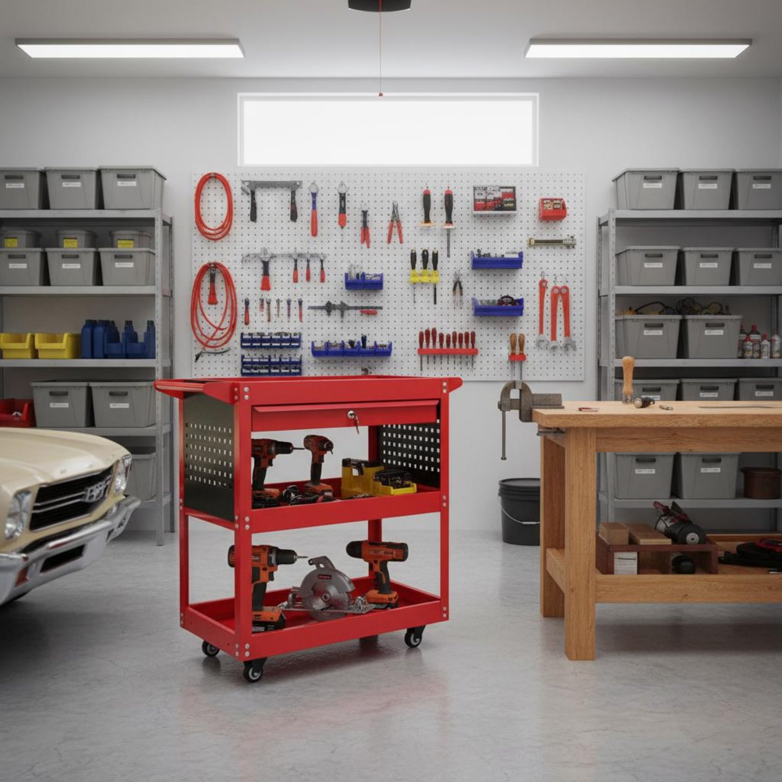 Tools For Garage Workshop - Carrito de Herramientas de 3 Niveles,